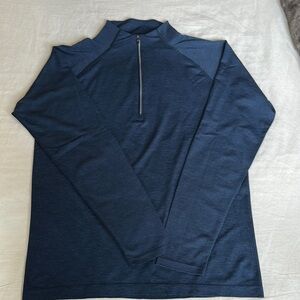 Lululemon Men's Navy Blue Quarter-Zip Sweater